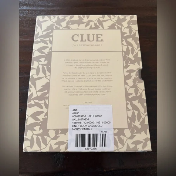 New, Anthropologie Vintage Bookshelf Edition Clue Board Game 🔎 - Picture 4 of 4